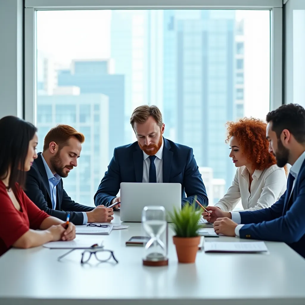 About Businesses meeting in modern office setting to use AI and automation locally.