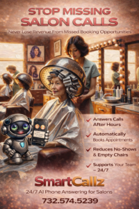 Customer engagement automation for salons with AI answering booking call