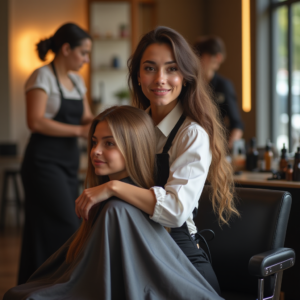 Salon phone system New Jersey stylist checking SmartCallz notifications