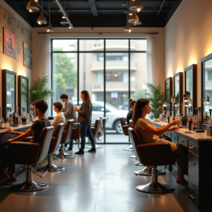 AI receptionist for salons answering client call during peak hours