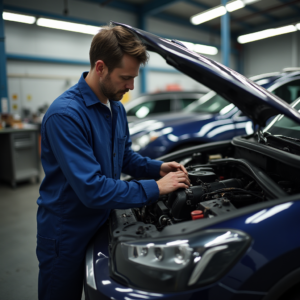 Auto repair phone answering New Jersey mechanic checking SmartCallz dashboard