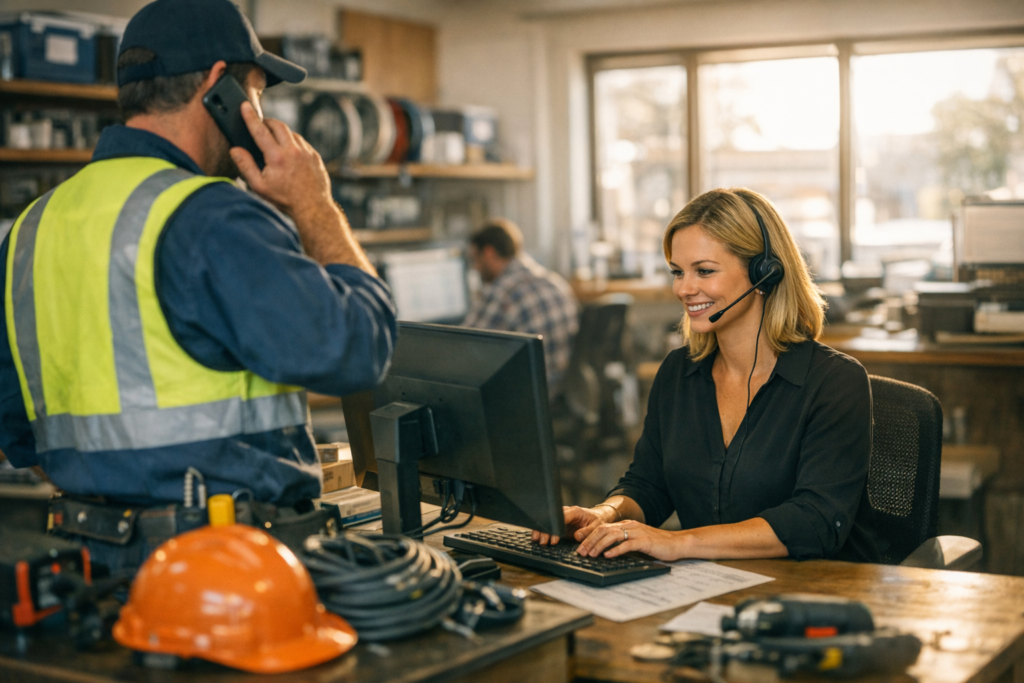 AI receptionist for electrical contractors improving communication